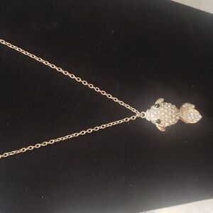 CLAIRE'S Silver CZ  Fish Pendant.